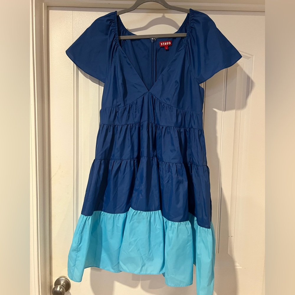 Staud blue contrast dress size L